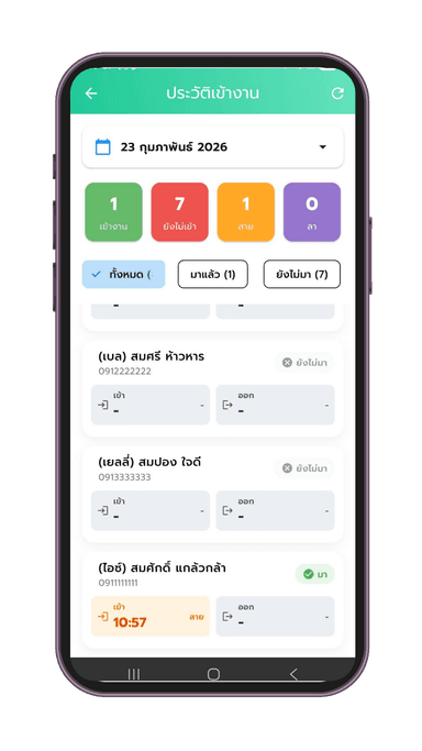ประวัติเข้าออกงานรายวัน